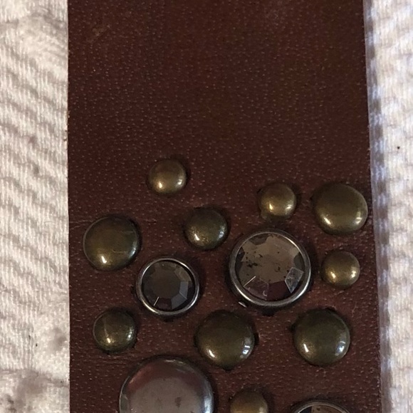 Brown Leather Belt with Stud-like Detailing - Picture 7 of 8